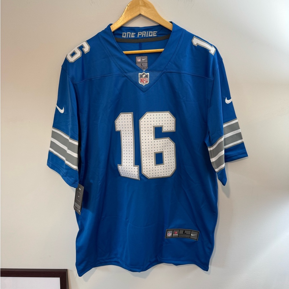 Jared Goff #16 Detroit Lions Nike NFL Jersey, Blue, Large, NWT